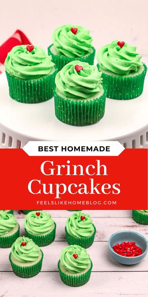 Grinch Cupcakes Recipes, Grinch Cupcakes Easy, Little Red Heart Tattoo, Grinch Cupcakes Ideas, Grinch Movie Night, Movie Night Christmas, Grinch Cupcakes, Grinch Food, Grinchmas Party