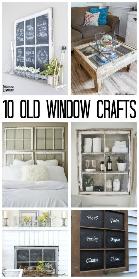 Old Window Crafts, Old Window Decor, Old Window Projects, Old Window Ideas, Farmhouse Cottage Decor, Repurposed Windows, Window Crafts, Cottage Decor Farmhouse, Window Projects