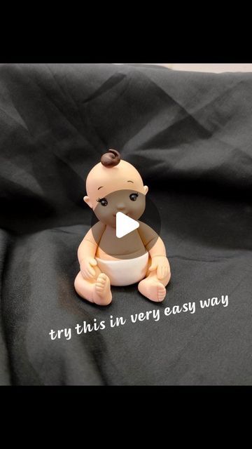 Fondant Figures Tutorial Step By Step, Fondant People Tutorial, Baby Doll Cake, Fondant Man, Fondant Doll, Ballet Baby Shower, Baby Cake Design, Fondant Figurine, Easy Fondant