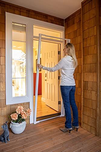 Easy Screen Door, Front Door With Screen, Door Alternatives, Mesh Screen Door, French Doors With Screens, Patio Screen Door, Retractable Screen Door, Diy Screen Door, Retractable Door