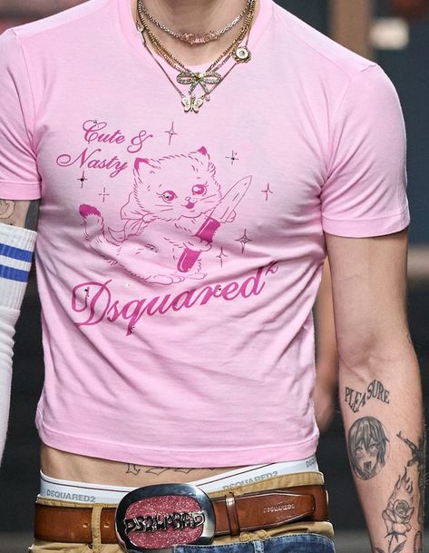 Outfits For Guys, Y2k Men, A Man, Tattoos, Pink