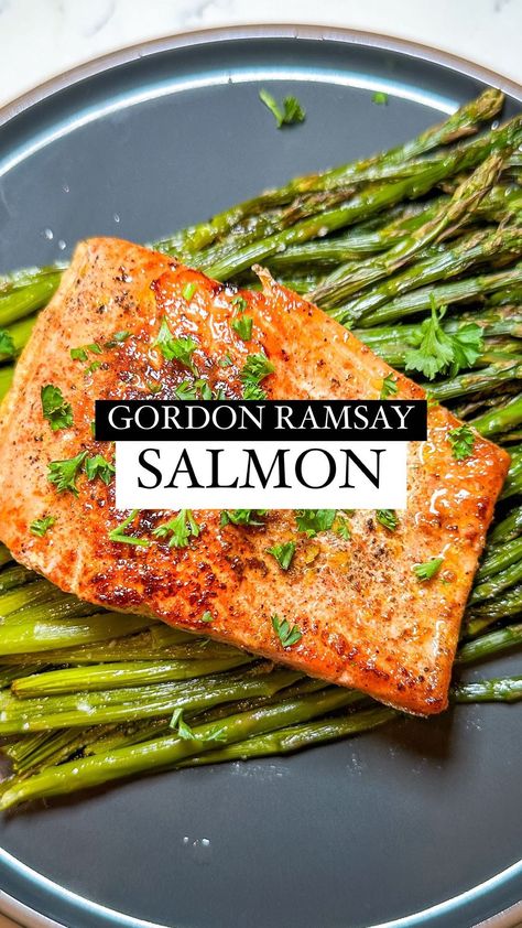 Whole Salmon Filet Recipes Baked, Gordon Ramsay Salmon Recipes, Skin On Salmon Fillet Recipes, Copper River Salmon Recipes, Pan Cooked Salmon, Gordon Ramsay Salmon, Skillet Salmon With Skin, Large Salmon Filet Oven, Pan Seared Salmon With Skin