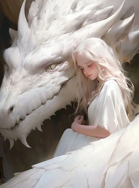 Dragon And Human Art, Princess With White Hair, Dragon Human Hybrid Character Design, Dragon X Human, White Dragon Aesthetic, Dragon Hybrid Oc, White Dragon Art, Dragon Priestess, Dragon Human Form