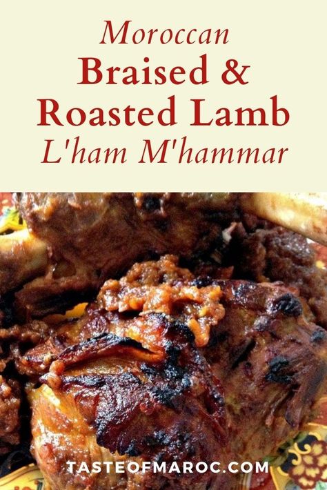 Moroccan Braised Lamb Shanks, Moroccan Lamb Shank, Moroccan Roast Lamb, Lamb Shank Recipe Middle Eastern, Arabic Lamb Dishes, Moroccan Menu Ideas, Medeteranian Lamb Recipes, Moroccan Lamb Shoulder, Moroccan Lamb Tagine Recipes