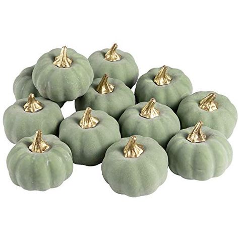 Whaline Artificial Pumpkins Bulk Vintage Green Pumpkin Harvest Lifelike Pumpkin Fake Foam Pumpkin for Fall Autumn Hal... Halloween Home Party, Fake Pumpkins, Pumpkin Harvest, Artificial Pumpkins, Pumpkin Projects, Halloween Prop, Foam Pumpkins, Faux Pumpkins, Green Pumpkin