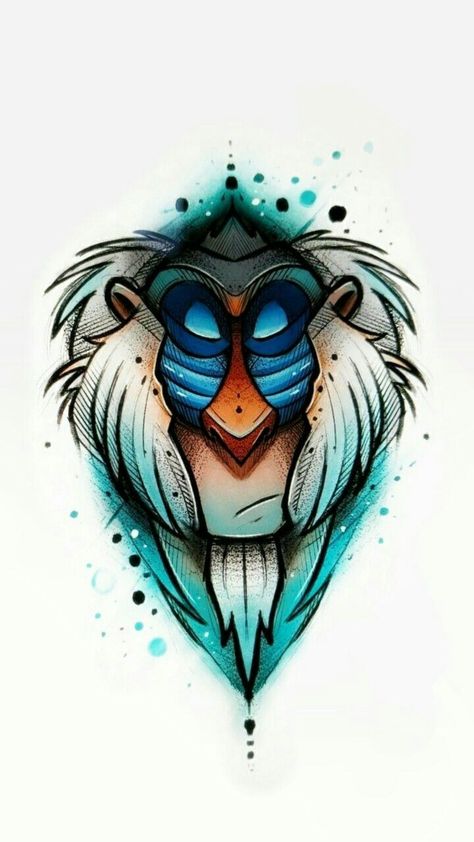 Rafiki Tattoo, Cartoon Tattoos, Pinturas Disney, Disney Tattoos, The Lion King, Tattoo Design Drawings, Cool Art Drawings, Diy Art Painting, Disney Drawings