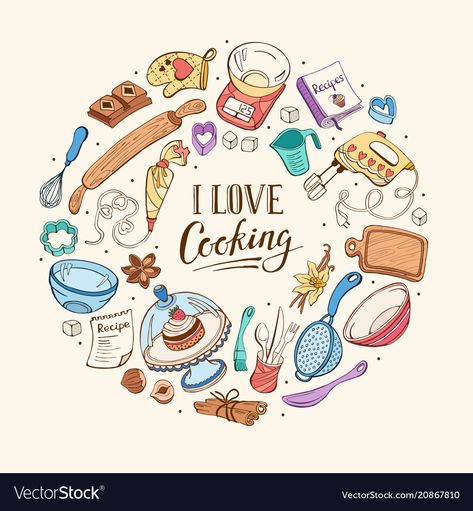 Cooking Poster, Recipe Book Covers, Recipe Book Design, Cooking Logo, Baking Art, Bakery Logo, Bakery Logo Design, Cooking Art, Logo Food