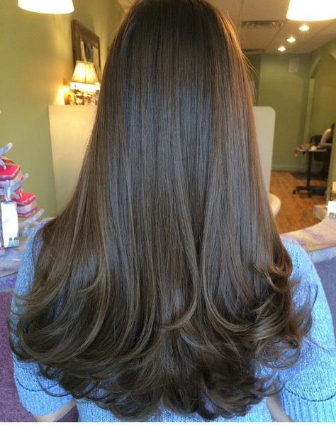 Corte de cabelo Hair Inspiration Long, Haircuts For Medium Hair, Long Brown Hair, Haircuts Straight Hair, Long Layered Hair, Haircuts For Long Hair, Dark Brown Hair, Long Hair Cuts, Aesthetic Hair