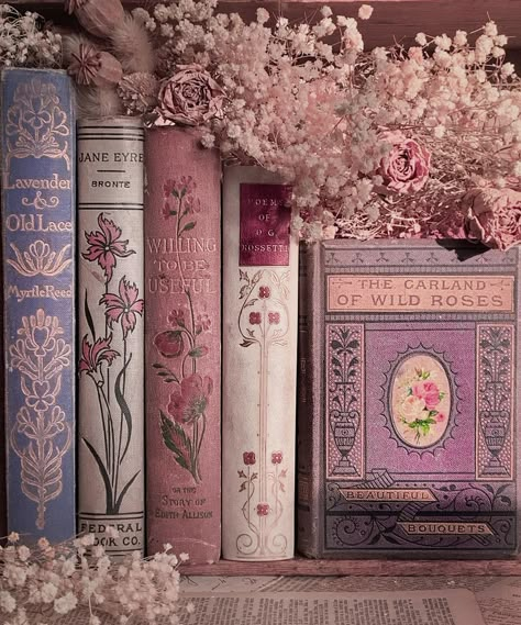 @the.vintage.library shared a photo on Instagram: “Happy new year to you. Here’s a bookish bouquet to welcome in a new year - vintage pink books, soft lilac hues and a sprinkling of…” • Jan 1, 2022 at 4:26pm UTC Rose Gold Aesthetic Vintage, Visuell Identitet, Pretty Books, Fairytale Aesthetic, Library Aesthetic, Romantic Academia, Pink Books, Vintage Book Covers, Princess Core