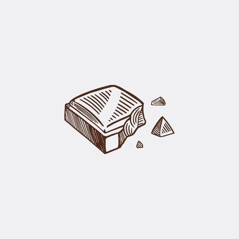 Chocolate Bar Tattoo, Chocolate Tattoo, Bar Tattoo, White Chocolate Bar, Chocolate Art, Music Video Song, Vector Sketch, Vector Drawing, Tattoo Idea