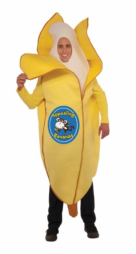 Appealing Banana Costume Adult (65966) Costumes Beginning With B, Banana Fancy Dress, Banana Halloween Costume, Banana Costume, Fruit Costumes, Banana Man, Funny Costumes, Halloween This Year, Mens Halloween Costumes