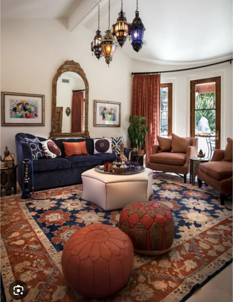 Talavera Living Room, Moroccan Modern Living Room, Moroccan Living Room Modern, Modern Moroccan Decor Living Room, Moracan Decor, Moroccan Living Room Ideas, Moroccan Interiors Living Room, Moroccan Home Decor Ideas, Moroccan Inspired Living Room