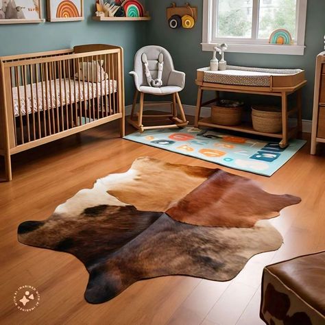 Add a touch of rustic charm to your little one's nursery with a soft and cozy cowhide rug. Bringing the outdoors in, this natural beauty adds warmth and texture to the room, creating a snug and inviting space for your baby to play and dream. Explore variety of natural cowhides at our store🛍 Ebay: www.ebay.com/str/storeera 🛒 Etsy:  www.etsy.com/shop/storeera 🛒 🔗Link in bio #cowhiderug #cowprint #arearug #interiordesign #diyrug #cowhide #cow #braziliancowhide #genuinerug  #interiordesign #int... Cowhide Rug, Diy Rug, Cow Hide Rug, The Room, Cow Print, The Outdoors, Rustic Charm, To Play, Natural Beauty