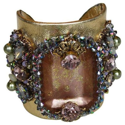 Pre-owned Erickson Beamon Xanadu Cuff Bracelet ($500) ❤ liked on Polyvore featuring jewelry, bracelets, cuff bracelets, beaded cuff bracelet, green bracelet, cuff bangle bracelet, swarovski crystal bracelet and adjustable string bracelet Eric Erickson, Floral Cuff Bracelet, 80s Jewelry, Handcrafted Beaded Jewelry, Crystal Cuff Bracelet, Floral Cuff, Erickson Beamon, Druzy Jewelry, Swarovski Crystal Jewelry