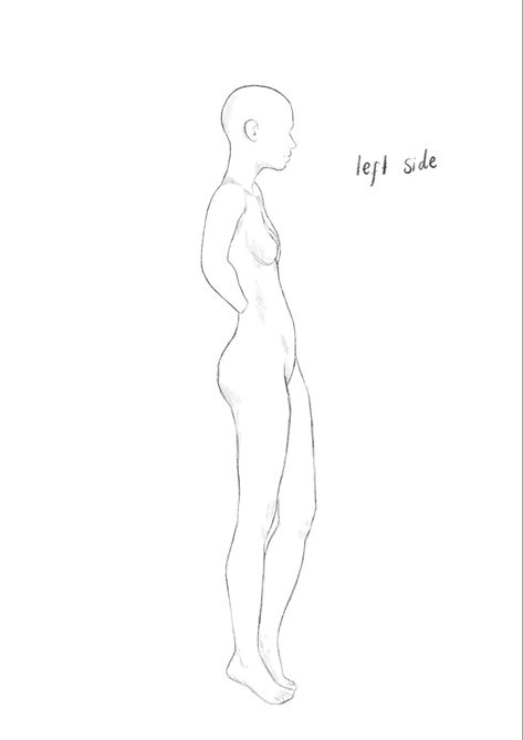 Body Reference Side View, Reference Side View, Female Body Reference, Body References, Fashion Design Template, Body Sketches, Sketches Simple, Body Reference, Female Body