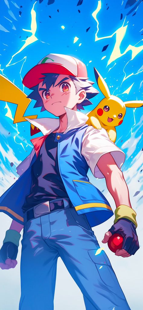 Bluey Wallpaper, Ash Ketchum, Manga Illustration, Phone Backgrounds, Lock Screen Wallpaper, Manga Art, Anime Drawings, Anime Guys, Pikachu