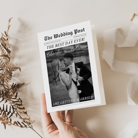 Modern Wedding Ceremony Newspaper Program Template, Printable Wedding Newspaper Program Infographic, DIY Folded Wedding Newspaper Program Wedding Newspaper Program, Newspaper Wedding, Newspaper Wedding Programs, Newspaper Program, Modern Wedding Ceremony, Wedding Newspaper, Times Newspaper, Event Program, Program Template