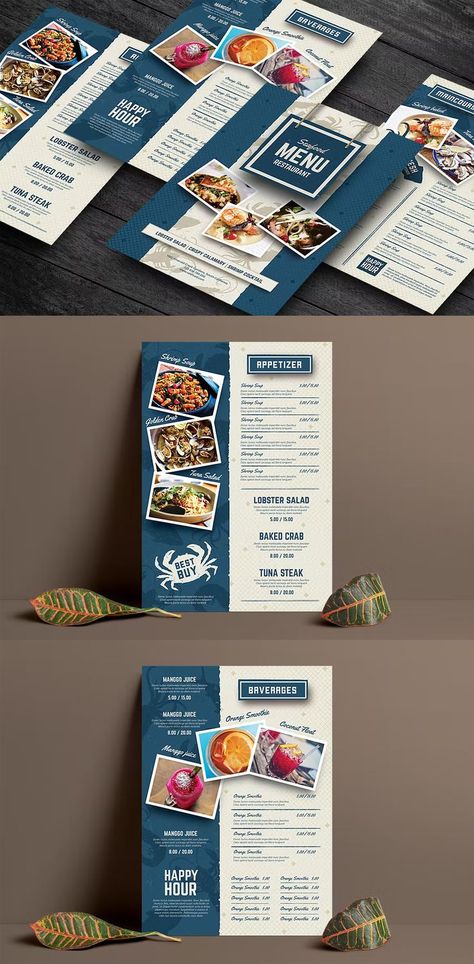 Restaurant Menu Card, Menu Design Layout, Menu Sans Gluten, Cafe Menu Design, Menu Card Design, Seafood Menu, Menu Mockup, Restaurant Poster, Menu Flyer