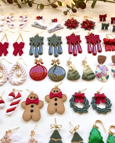 I can hardly believe the number of festive designs I’ve already done by the start of October 😅 These will all in tomorrow’s festive earring drop + bezel and cookie pairs, 5 Oct, 7AM PST! The quantities will be limited to all that’s already made 💓 Christmas Event, Earring Drop, Polymer Jewelry, Diy Business, Polymer Clay Jewelry, The Start, Clay Jewelry, Polymer Clay Earrings, Clay Earrings