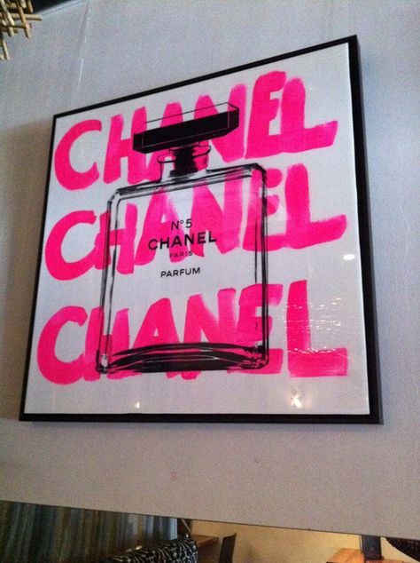 Chanel - Wall Art Chanel Art, Preppy Room, Makeup Room, Beauty Room, Spray Paint, Wall Collage, Room Inspiration, Apartment Decor, The Wall