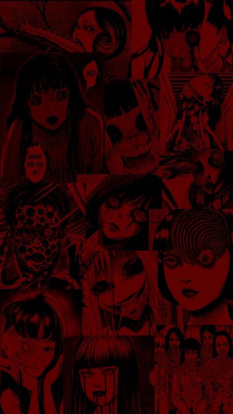 Junji Ito Red Wallpaper, Clown Wallpaper Aesthetic Dark, Red Anime Background, Junji Ito Wallpaper, Junji Ito Horror, Horror Wallpaper, Blood Wallpaper, Wallpaper Best, Scary Backgrounds