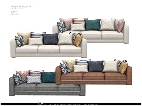 The Sims Resource - Freya livingroom - sofa Living Room Sims 4, Sims 4 Cc Furniture Living Rooms, Resource Furniture, Sims 4 Cc Packs, Sims 4 Cc Furniture, Sims 4 Collections, Sims House, Couch Furniture, Sims 4 Cc