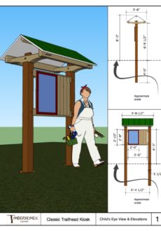 Classic Trailhead Kiosk: A Timber Frame Sign Board Park Kiosk Design, Information Board Design, Eagle Scout Project Ideas, Information Kiosk, Interpretive Signage, Eagle Project, Diy Mailbox, Wayfinding Signage Design, Information Board