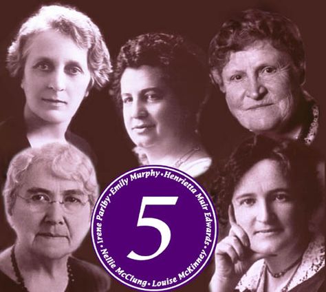 Famous Five -n the 1920s five Alberta women fought a legal and political battle to have women recognized as persons under the BNA Act. The landmark decision by the British Privy Council, the highest level for legal appeals in Canada at the time, was a milestone victory for the rights of women in Canada. Emily Murphy, Famous Five, The Famous Five, Canadian Things, Mighty Girl, Declaration Of Human Rights, Canadian History, Women’s Rights, A Day To Remember