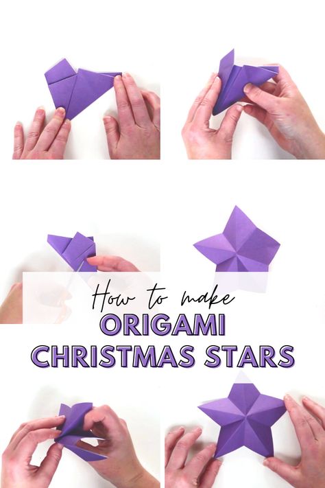 How To Make Tiny Paper Stars, How To Make Easy Origami, Easy Origami Stars Step By Step, How To Make An Origami Star, Origami Stars Easy, Christmas Origami Easy Step By Step, Easy Christmas Origami, How To Make Origami Stars, Star Origami Easy