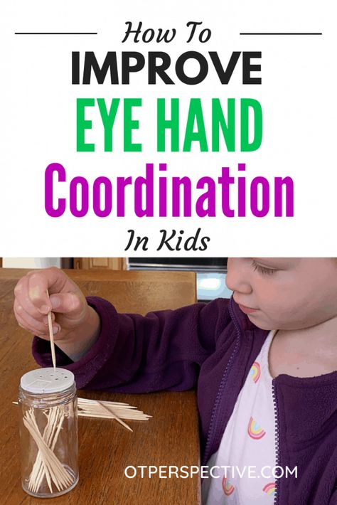 again. Love this post? Save it to your Kids Activities board in Pinterest! Eye Hand Coordination Activities Occupational Therapy, Eye Hand Coordination Activities Preschool, Hand Eye Coordination Activities Preschoolers, How To Improve Hand Eye Coordination, Praxis Activities Occupational Therapy, Hand Eye Coordination Activities Toddler, Eye Hand Coordination Activities Kids, Eye And Hand Coordination Activities, Hand Coordination Activities