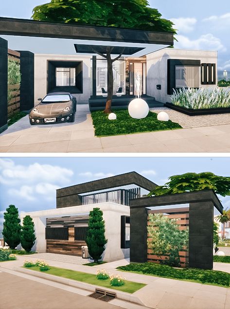 The Sims Resource - Sims 4 - Residential - Rirann - Marcin - No CC - Marcin is a contemporary house for the Sims 4. Available at TSR Sims Tsr Cc, Sims 4 30 X 20 House, Sims 4 Modern Home Cc, Sims 4 30x30 House, Aesthetic House Sims 4, House Builds Sims 4, Sims 4 Residential Rental, Sims 4 Orphanage, Casas No The Sims 4