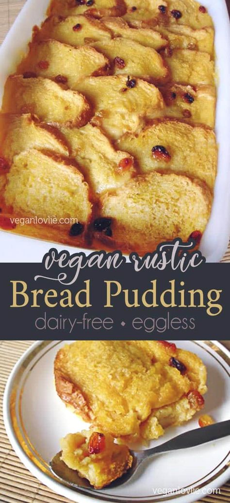 Veg Desserts, Easy Vegan Bread, Vegan Bread Pudding, Alternative Food, Vegan Pies, Beautiful Baking, Patisserie Vegan, Bread Pudding Easy, Vegan Pudding