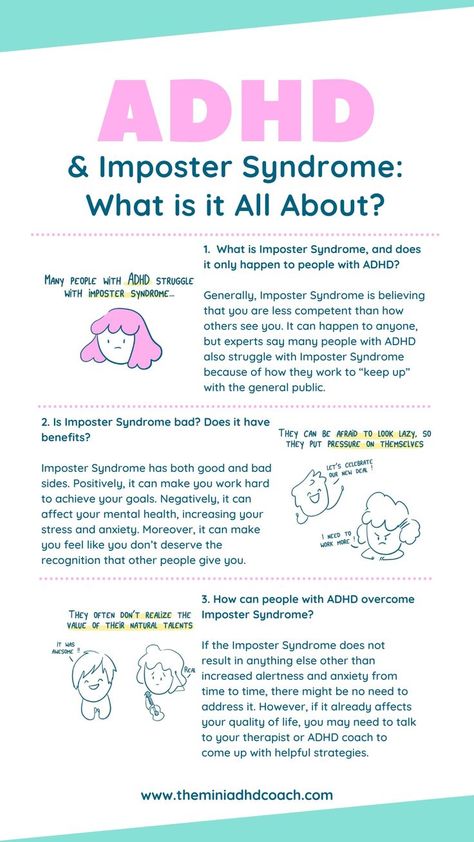 ADHD and Imposter Syndrome: FAQs (Frequently Asked Questions) Impostor Syndrome, Mental Health Facts, Imposter Syndrome, Counseling Activities, Emotional Regulation, Mental And Emotional Health, Coping Skills, Social Emotional, Emotional Health