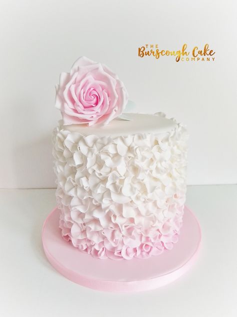 Pink and white ruffle cake