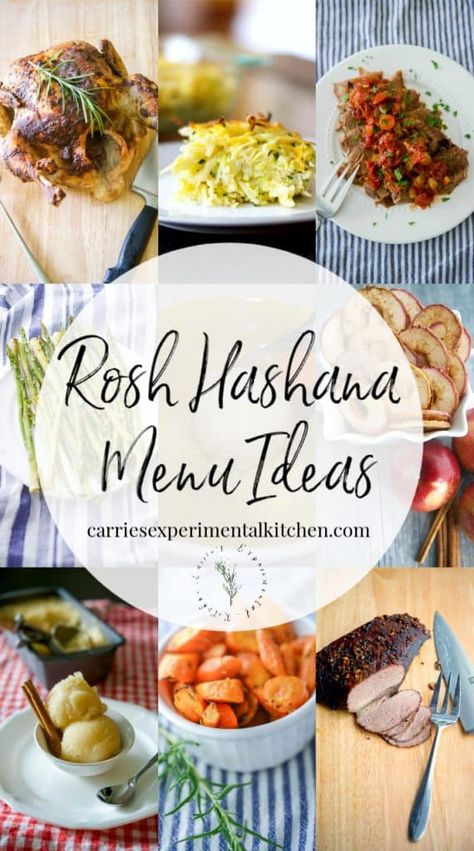 Rosh Hashanah Dinner, Rosh Hashanah Menu, Rosh Hashana Recipes, Rosh Hashanah Table, Rosh Hashanah Recipes, Dinner Menu Ideas, Jewish Holiday Recipes, Oven Roasted Asparagus, Jewish Cuisine