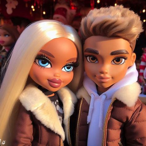 Bratz Couple, Boy Bratz Dolls, Bratz Aesthetic, Brat Doll, Chicano Drawings, Doll Aesthetic, Barbie Fashionista, Woman Illustration, Fashion Aesthetics