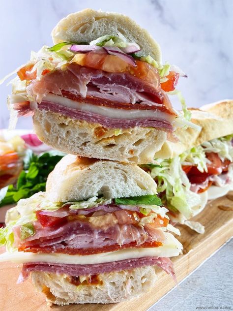 Italian Bagel Sandwich, Italian Subs Sandwich Cold, Italian Sandwich Sauce, Italian Combo Sandwich Recipe, Italian Ciabatta Sandwich Recipes, Italian Hero Sandwich, Italian Baguette Sandwich, Mini Italian Sandwiches, Italian Sub Chopped Sandwiches