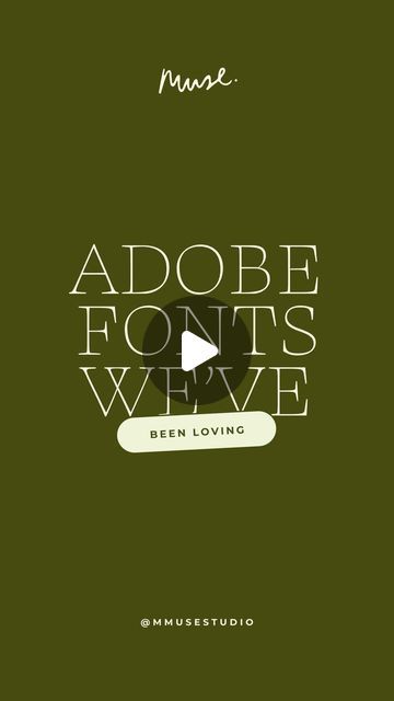 Muse Studio on Instagram: "A few of our recent Adobe Font finds 😋

We loooove finding gorgeous new fonts to use so we’re always looking for that one to screams WOW 🤩

Adobe definitely has some hidden gems! Our fav fonts are the funky ones that have a little unique flair to them🤭

What’s your favourite font out of this selection?

We’d love to know where you find your fonts! Let us know in the comments🤩

-
-
-
-

#adobefonts #typography #fonts #fonts #fontinspo 
#fontdesign #fonts #reels #type #typography #adobefonts #typeinspire #designresource #typedesign #dailymotivation #favoritefonts #fontinspo #inspiration" Funky Adobe Fonts, Font Inspiration, Favorite Fonts, Typography Fonts, Type Design, New Fonts, Daily Motivation, Hidden Gems, Fonts Design