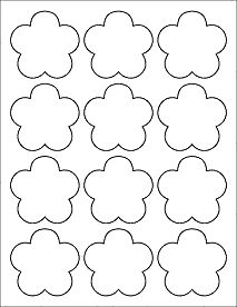 OL260- 2.4565" x 2.3962" Blank Label Template Small Flower Template, Royal Icing Templates, Card Making Stencils, Macaron Template, Free Label Templates, Printable Flower, Unicorn Party Decorations, Flower Stickers, Unicorn Decorations