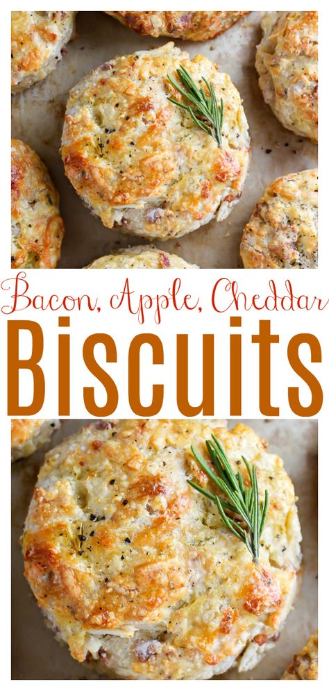 White Cheddar, Bacon, and Apple Biscuits - Baker by Nature Apple Biscuits Recipes, Apple And Cheddar, Apple Biscuits, Apple Cheddar, Biscuits Recipes, Baker By Nature, Savoury Biscuits, Savory Scones, Cheddar Biscuits