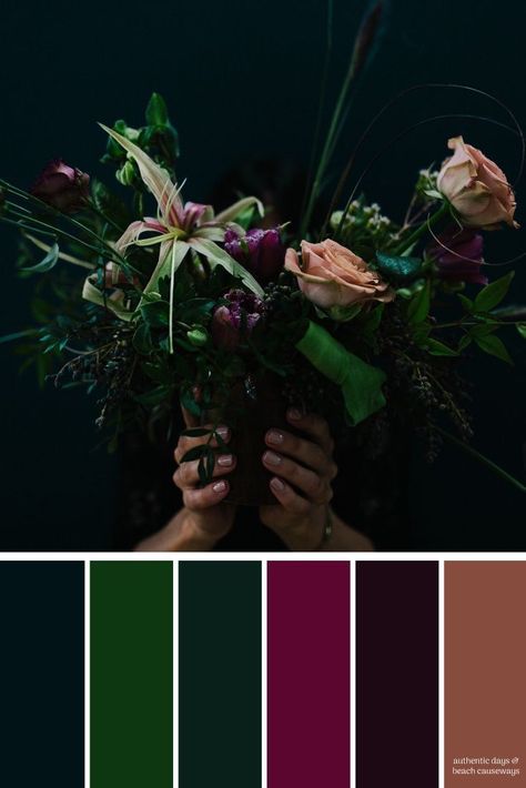 Mother Gothel Color Palette, Dark Floral Color Palette, Dark Emerald Color Palette, Art Color Palette Colour Schemes, Dark Fairytale Color Palette, Emerald Green Complimentary Color Palette, Dark Eclectic Color Palette, Gothic Color Pallete, Romantic Goth Color Palette