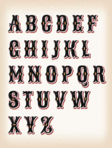 Vintage Circus And Western ABC Font Vintage Fonts Alphabet, Sign Lettering Fonts, Circus Font, Abc Font, Alfabet Font, Sign Painting Lettering, Circus Design, Design Alphabet, Vintage Letters