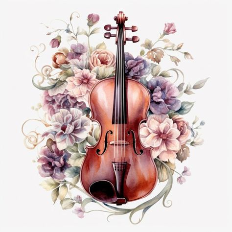 Violin With Flowers, Music Drawing Ideas, Pink Violin, Violin Drawing, Wood Whittling, Drawing Ideas Sketch, Music Drawing, Fantasy Music, Lotus Wallpaper