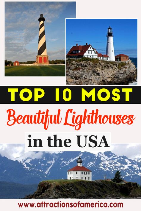 If you’re a lighthouse lover, be sure to visit the most beautiful lighthouses in the USA during some point in your future travels! Here are ten of the loveliest lighthouses for your bucket list. Modern Transportation, 50 States Travel, Traveling Ideas, Traveling Teacher, Beautiful Lighthouse, Travel Wanderlust, Beach Getaways, Travel Board, Future Travel