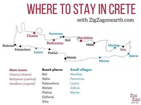 Map Of Crete, Where To Stay In Crete Greece, Crete Travel Guide, Creta 2024, Greek Honeymoon, God 2024, Crete Map, Creta Greece, Crete Beaches