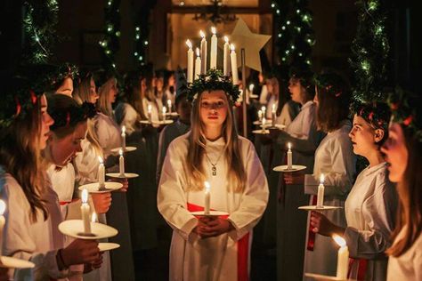 St Lucia Day Luciadagen, 13th December St Lucia Christmas, St Lucia Aesthetic, Lucia Sweden, Saint Lucia Day, Sankta Lucia, Santa Lucia Day, St Lucia Day, Ghost Of Christmas Past, Swedish Christmas