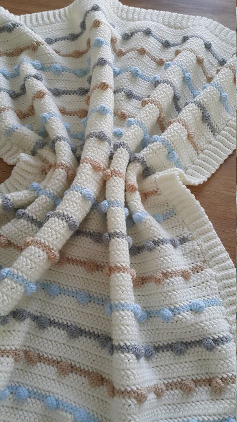 Crochet Baby Blanket - Crochet Baby Blanket - 80x80cm Baby Blanket -  Nursery Blanket - Striped Blanket - Polka dot color bubble striped Perfect for a stroller, a baby shower gift or even as a decor piece in the nursery. It has an eye-catching appearance with the harmony of colors.  It is suitable for both boy and girl baby. It is handmade.  The product is made of soft hypoallergenic yarn.  It is a mixture of acrylic and bamboo. Created in a smoke-free home. Blanket size 80cmx80cm For special or Crochet Blanket Bubble, Baby Crochet Blanket Boy, Baby Boy Knitted Blanket, Boys Baby Blanket Crochet, Baby Blanket Crochet Gender Neutral, Baby Boy Blanket Ideas, Crochet Blanket For Baby Boy, Boy Crochet Baby Blanket, Baby Boy Crochet Blankets