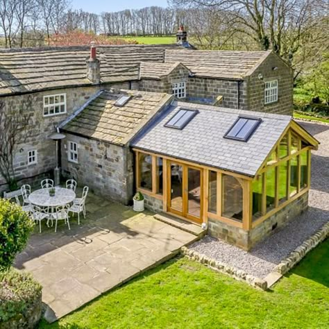 Superb oak garden room Wood Conservatory, Oak Garden Room, Garden Room Interiors Ideas, Oak Conservatory Ideas, Timber Conservatory, Oak Frame Extension Ideas, Oak Framed Garden Room, Oak Conservatory, Oak Projects