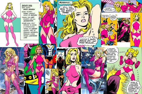 Saturn Girl (1970 Costume) | Read up more on Imra at her Wik… | Flickr Saturn Girl, Saturns Moons, History Page, Dc Comics, Comic Book Cover, Comics, History, The Originals, Art