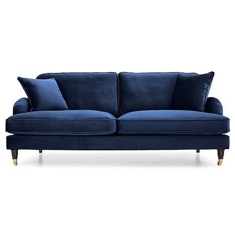 Rupert 2 Seater Velvet Sofa | Dunelm Sofa Navy Blue, Sofa Navy, Navy Blue Sofa, Blue Velvet Sofa, Green Velvet Sofa, Sofa Lounge, Classic Sofa, Blue Sofa, Small Sofa